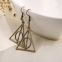 movie jewelry vintage angel wings triangle hourglass dropping earrings for women fans party cosplay