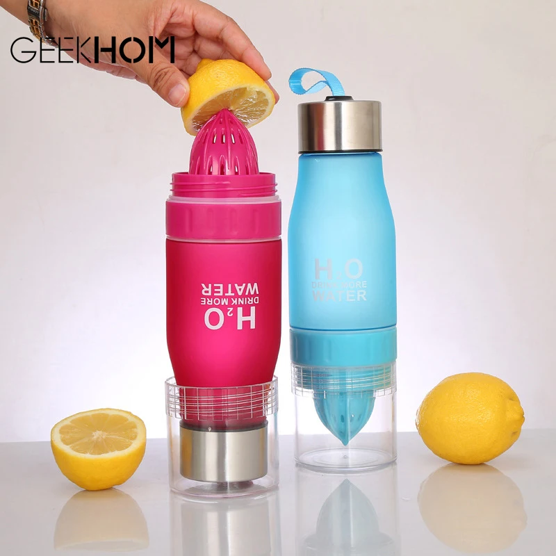 Бутылка для воды с лимонным соком 650 мл посуда напитков фруктами Спортивная