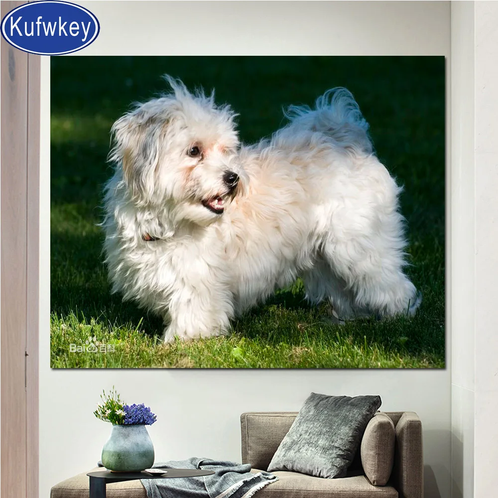 5d Diy алмазная живопись Мальты вышивка собаки Стразы Вышивка крестиком 3d Алмазный