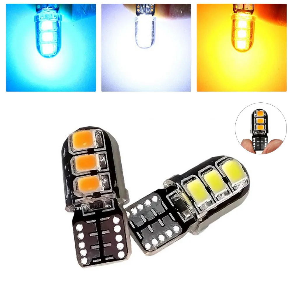

10pcs T10 2835 6SMD 2835 Highlight Beads Silicone Width Display Lamp License Plate Lamp Reading Lamp For Car Light Bulbs