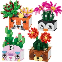 building blocks toy bouquet bonsai model home desktop diy decoration cactus flower potted building blocks childrens toys gifts