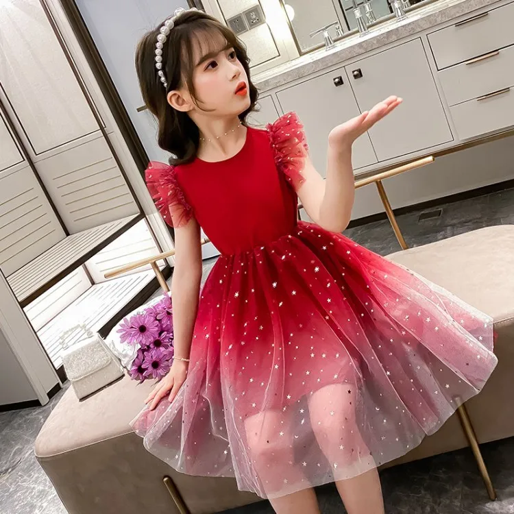 Girls' dresses spring and autumn 2020 new children's skirts little girls long-sleeved embroidery Korean dress |