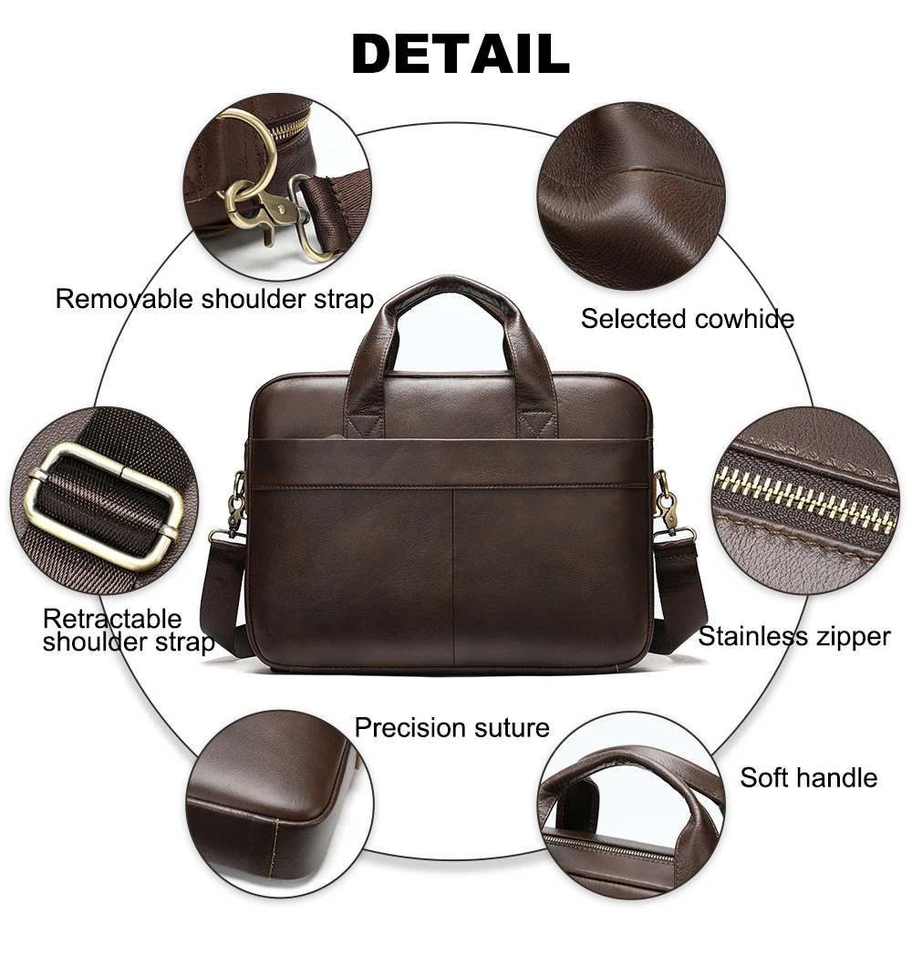 MVA Briefcase Men's Genuine Leather Bag Office Bags For Men Messenger Laptop Business Handbags 15 inch | Багаж и сумки