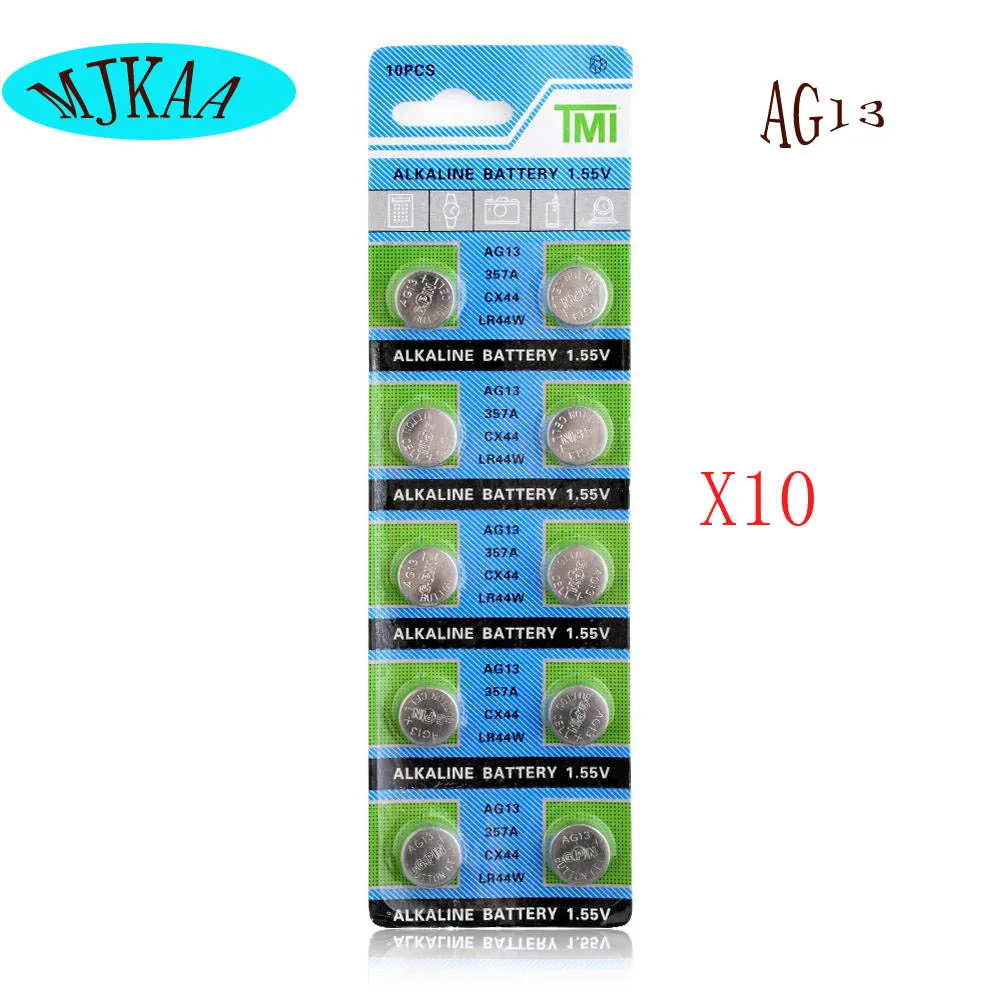 100 шт/хит 1 5 В AG13 кнопочные батареи LR44 LR1154 SR44 A76 357A 303 357 электронные часы игрушка