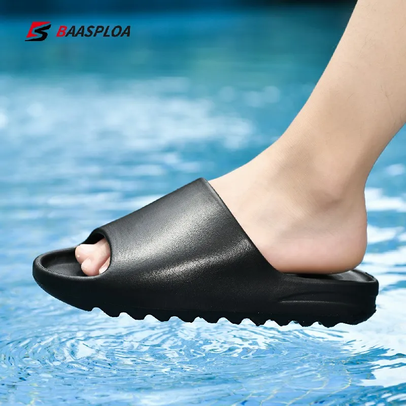 

Baasploa Men Women Indoor Slippers Casual Quick-Drying Open-Toed Slippers Platform Lightweight Household Shower Couple Sandals