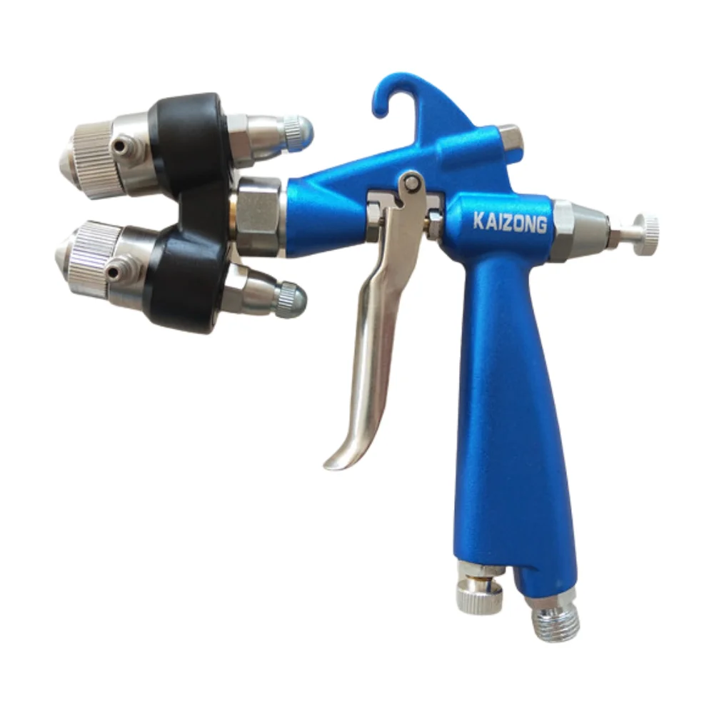 Хром две головы пистолет серебряное покрытие Краски двойной головкой