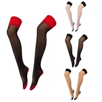 sexy stockings women tight high stockings back striped elasticity transparent nylon silk black red white stocking female