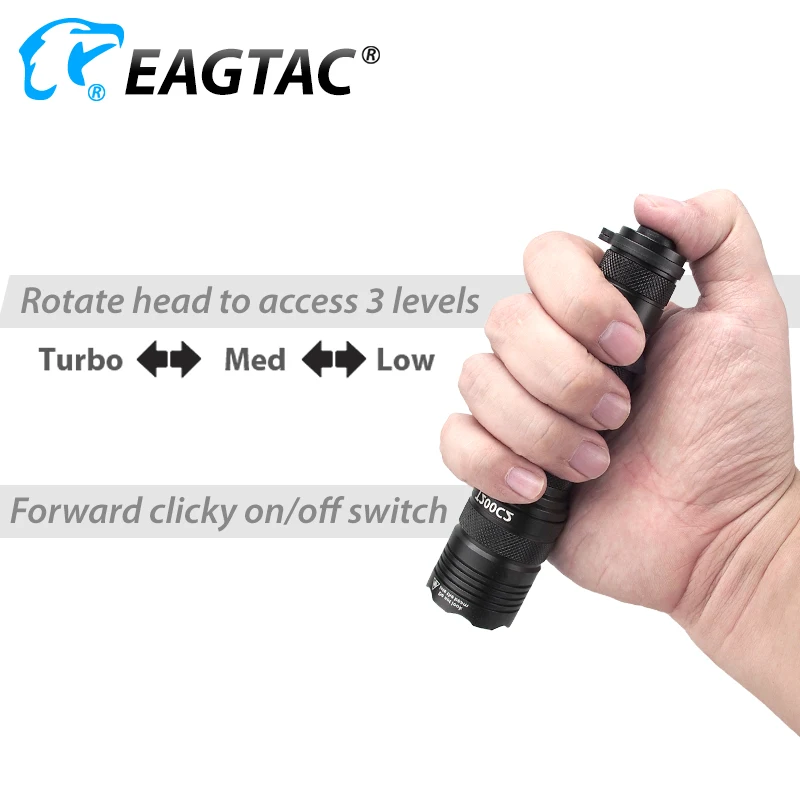 저렴한 EAGTAC T200C2 XML2 1277lm LED 손전등 경찰 랜턴 라이트 18650 CR23A 배터리 365NM UV XPL HI Long Throw Hunting Torch