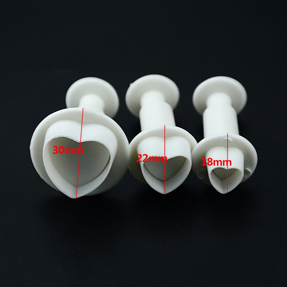 3 шт./компл. плунжерный резак в форме сердца форма для сахарной мастики помадки