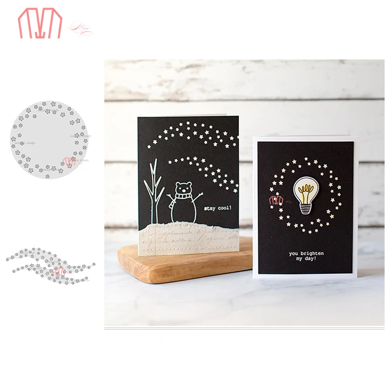 Mai круг звезды и Звезды Trail металлический Трафаретный вырубной штамп Трафареты