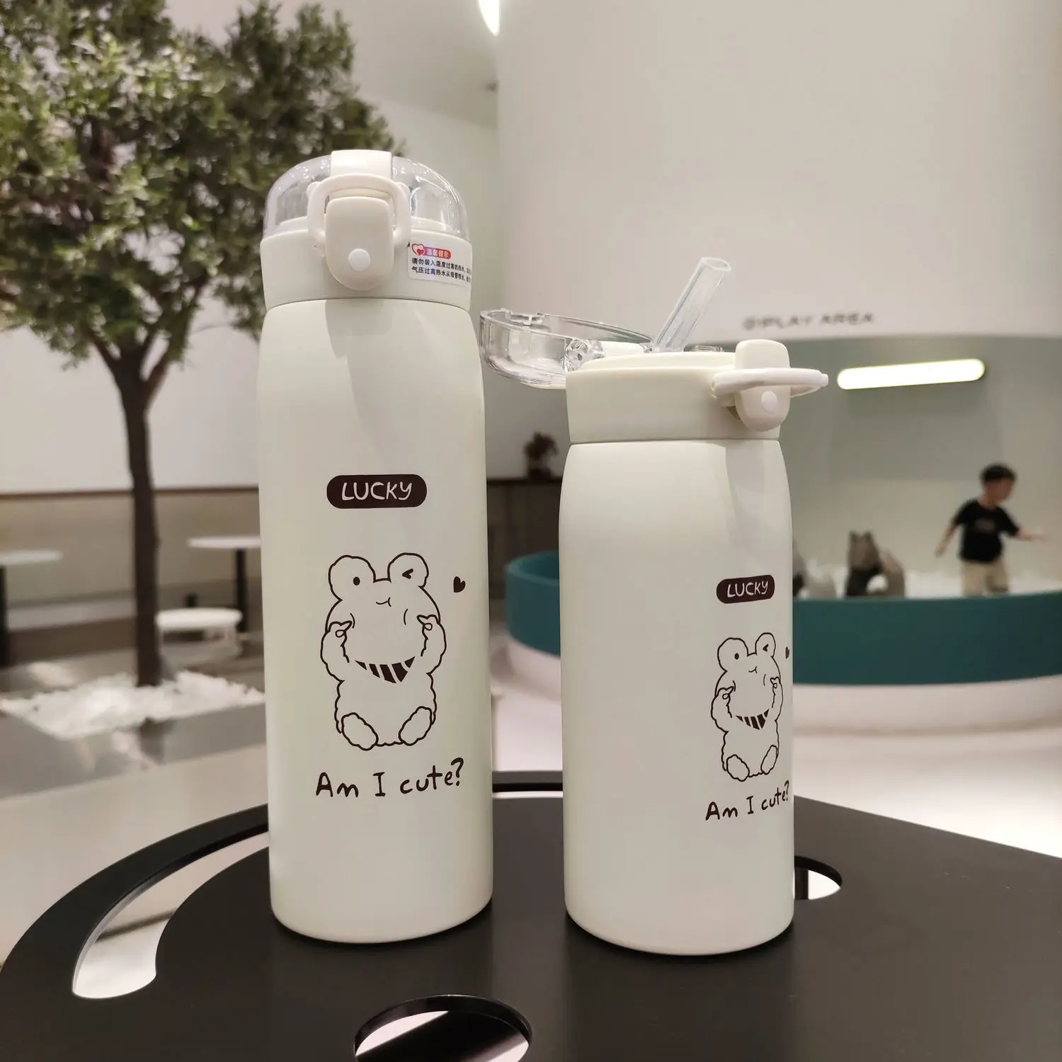 

Cartoon Stainless Steel Vacuum Flasks With Straw Portable Kids Thermos Mug Thermal Water Bottle Tumbler Travel Thermo Cup