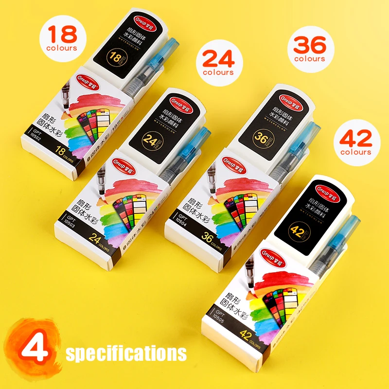 

Foldable Solid Watercolor Paint Set 18/24/36/48 Color Fan Shaped Portable Water Color Pigment For Beginners Drwaing Art Supplies