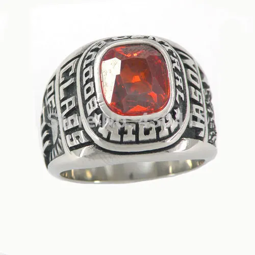 Red stone FANSSTEEL ювелирные изделия из нержавеющей стали старшеклассное кольцо не по индивидуальному заказу FSR08W76R - Цвет основного камня: Red stone