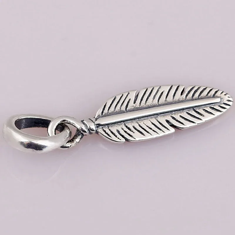

100% 925 Sterling Silver Charm Creative Dream Catching Feather Pendant Fit Pandora Women Bracelet & Necklace Diy Jewelry