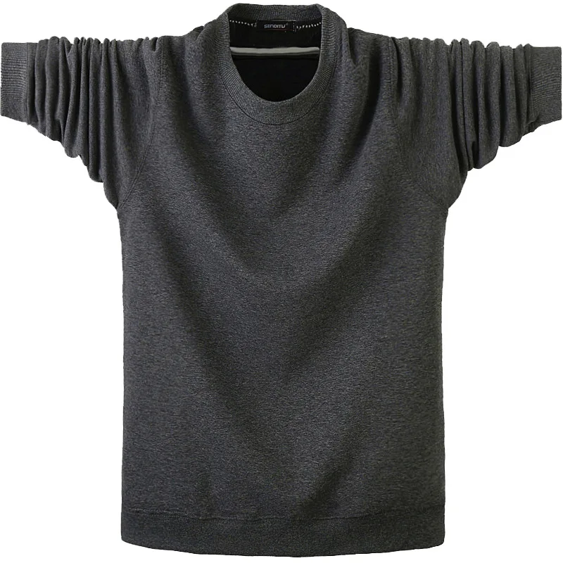 Осень зима плюс бархат толстый теплый мужской пуловер сплошной цвет большой