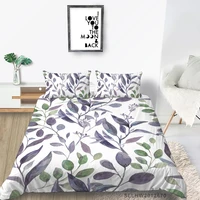 purple flowers bedding set single artistic beautiful duvet cover leaves king queen twin full double soft bed set country style