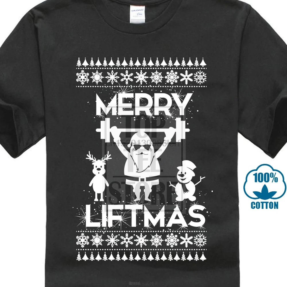Рождественская рубашка с надписью Merry Liftmas Мужская футболка рубашка|Мужские