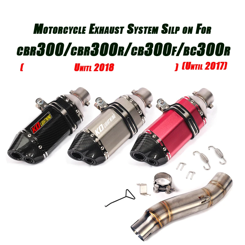 

Motorcycle Silp on For Honda CBR300R CB300F BC300R CBR300 Lossless Refit Middle Link Exhaust Muffler Pipe Set System