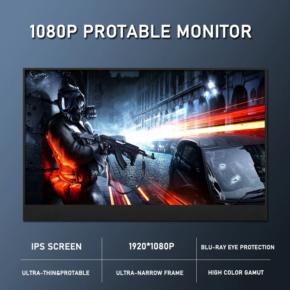 구매 17.3 인치 144Hz 1080P 휴대용 모니터 HDMI Type-c PC 컴퓨터 노트북 Xbox Ps4 스위치 게임 화면 디스플레이 스마트 커버