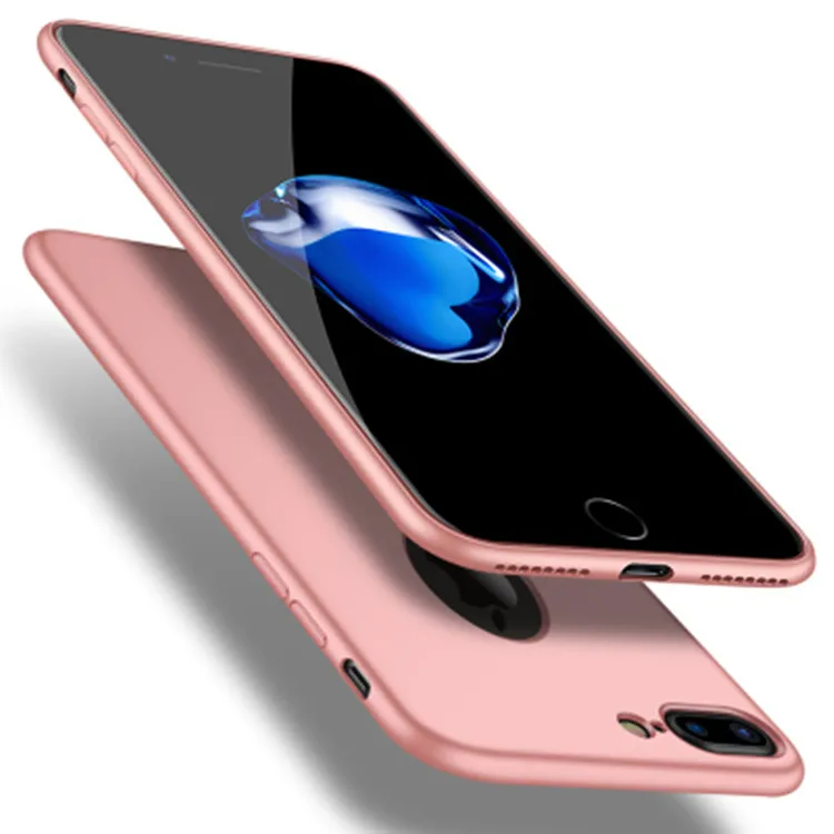 Чехол для iPhone 7, 6, 6 S, X, 8 Plus, XS, 360, полный Чехол, тонкий матовый мягкий чехол из ТПУ для iPhone 7, XR, XS, MAX, красный чехол для телефона - Цвет: Rose Golden