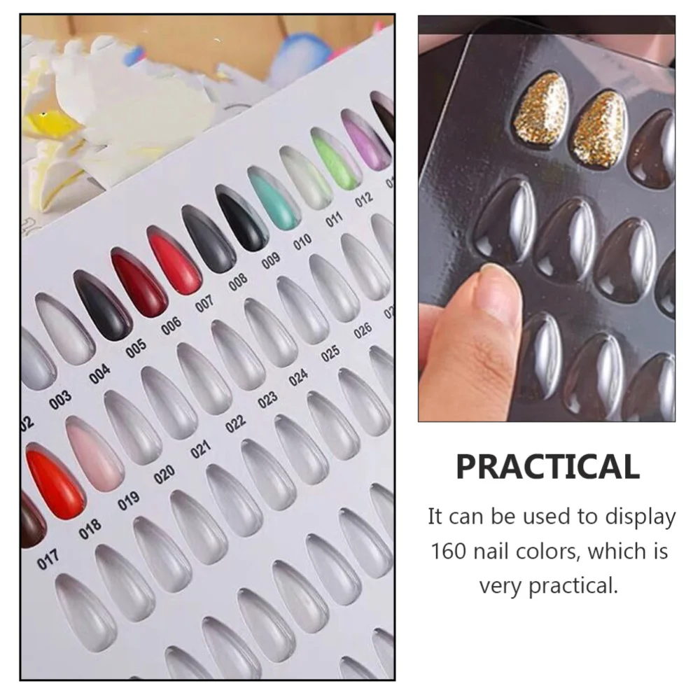 

1PC 160-color Nail Color Sample Plate Nail Color Card Display Book (White)