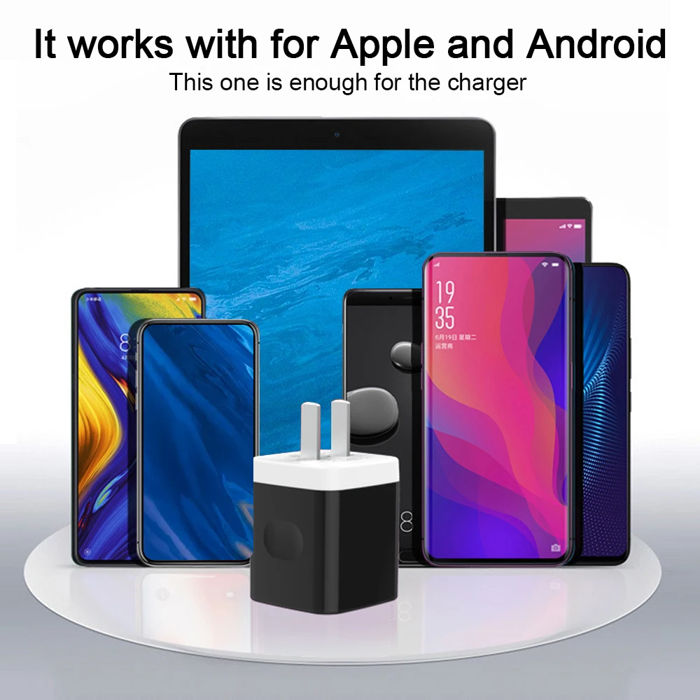 

Dual Port USB Safe Wall Charger 12W Cube Power Adapter with US Plug Portable Mobile Phone Charger for Home Travel Business Trip