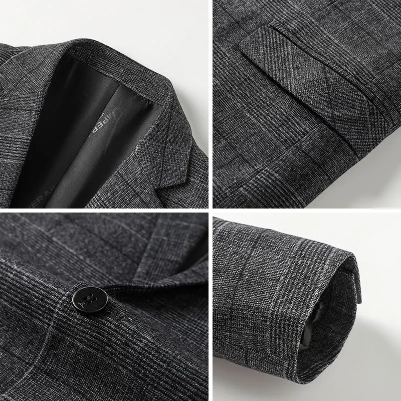 Мужской повседневный Блейзер BOLUBAO клетчатый пиджак с V образным вырезом