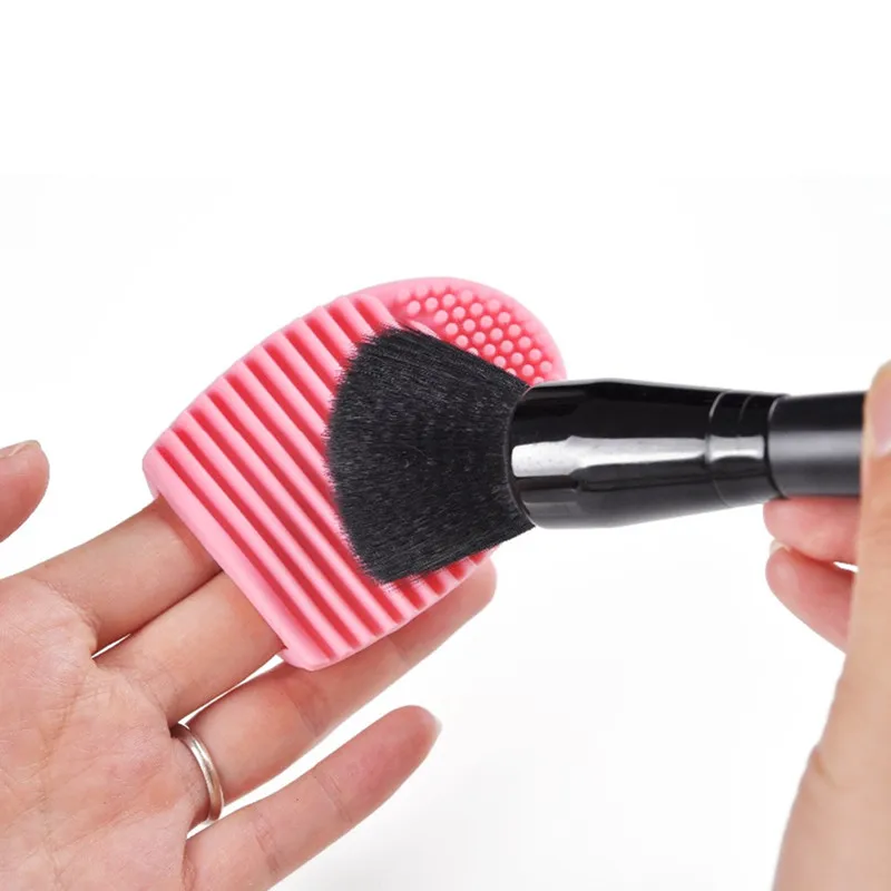 

New Brush egg Cleaning Makeup Mini Washing Brush Silica Glove Scrubber Board Cosmetic Cleaner Tools Blue Pink