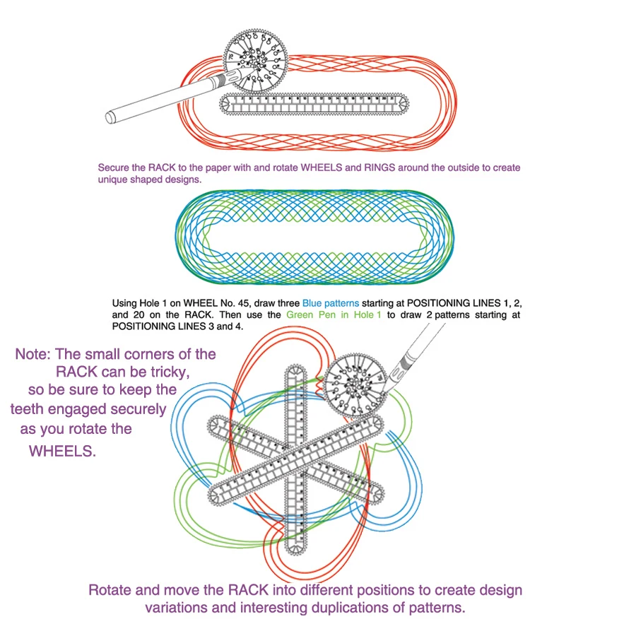 

Spirograph drawing toys kids art spiraling Design Set distinctive interlocking gears ,wheels Painting Learning Educational toys