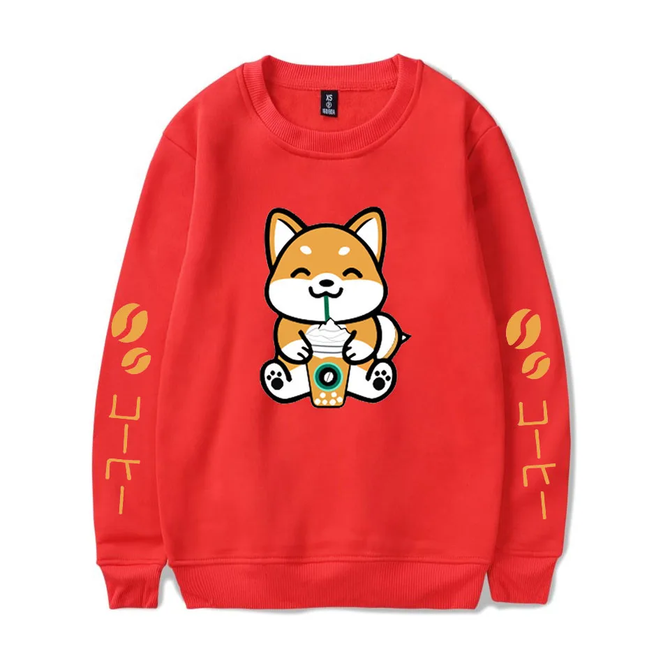

2019 New Autumn Winter Anime Cartoon Funny Dog Drink Coffee Hoodies Men Women Streetwear Tracksuit Kawaii Harajuku Sweatshirt