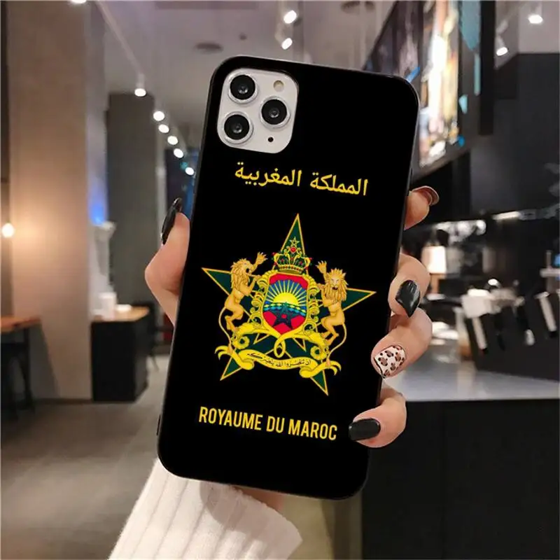 morocco flag coat of arms phone case for iphone 12 11 pro max mini xs max 8 7 6 6s plus x 5s se 2020 xr cover free global shipping