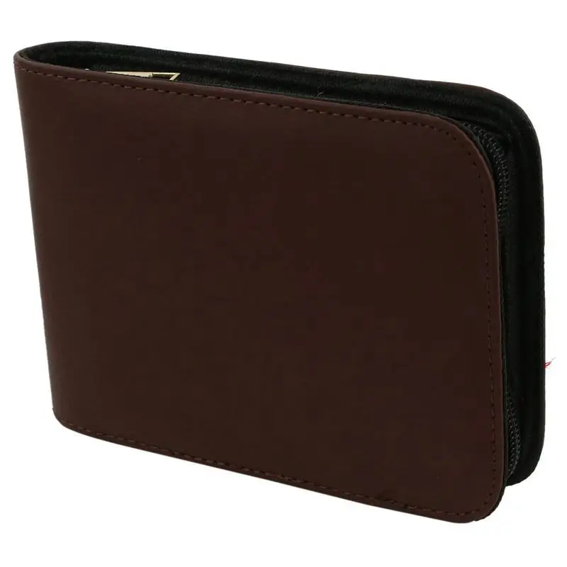 Fountain Pen Roller Brown Leather Binder Case Holder Stationery for 12 Pens |