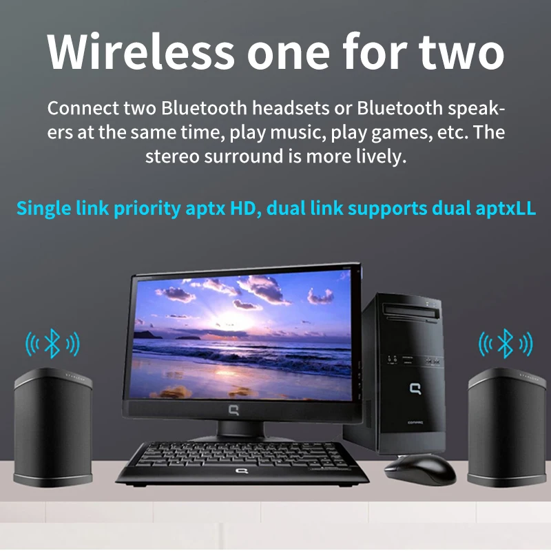 USB Bluetooth-адаптер AYINO BT 5.3 беспроводной аудио-адаптер для компьютера AUX 3 5 RAC aptX HD