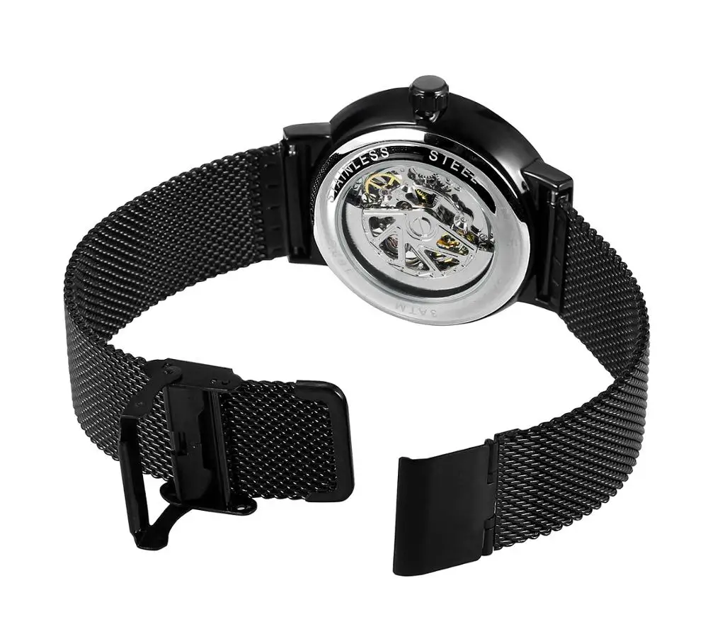 Часы наручные Winner Мужские механические модные брендовые Роскошные деловые