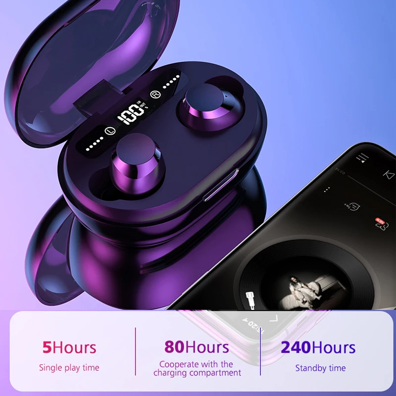 TWS C8S бинауральные Bluetooth 5,0 наушники сенсорное управление беспроводные наушники 8H время воспроизведения Водонепроницаемая гарнитура с шумоподавлением