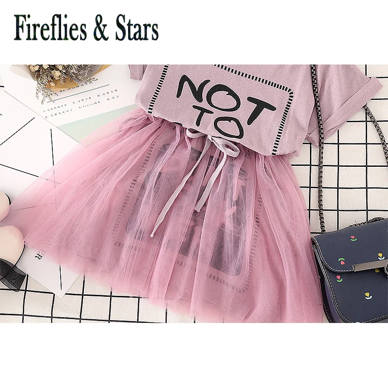 Летнее платье-футболка для девочек детское платье платье-пачка модная одежда