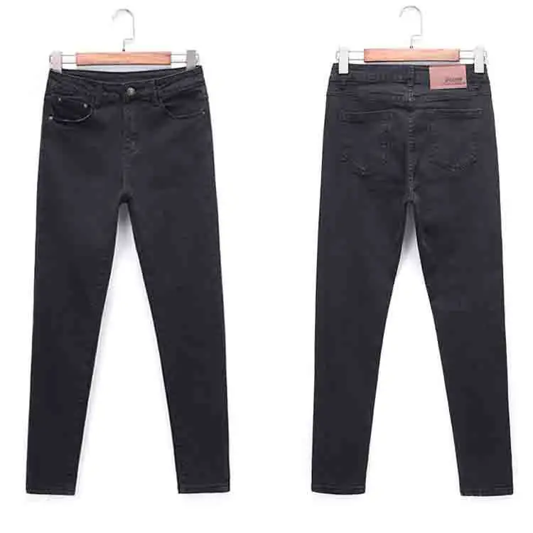

XL To 5XL Large Size Women's Jeans High Elastic Black Skinny Denim Pants Long Trousers Women Pencil Pants TA8870