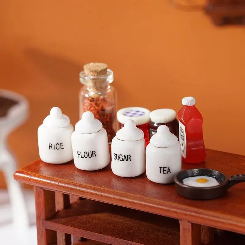

House Accessories Miniature Ceramics Kids Seasoning Decor Kitchen Kitchen Jar Seasoning Toy Bottle Home