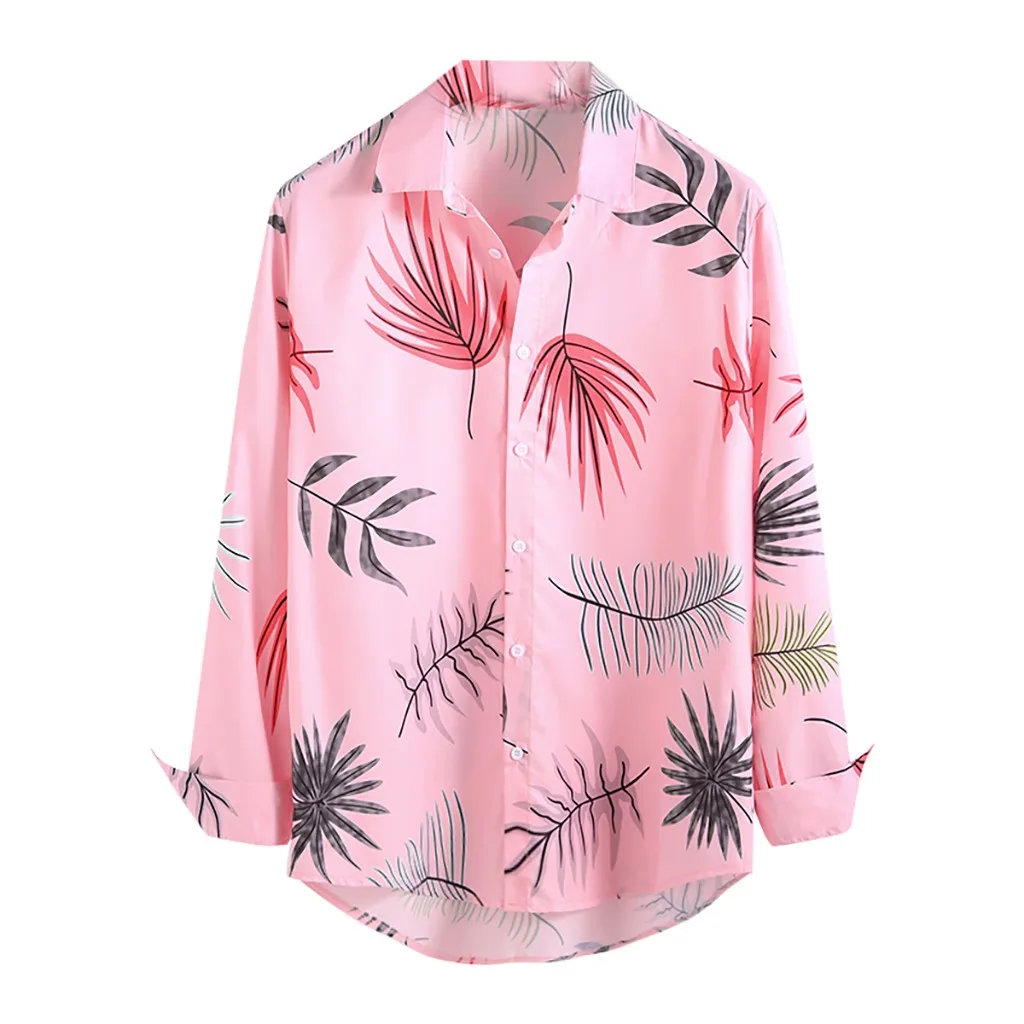 SAGACE легкие и свободные мужские топы праздничные цветочные рубашки с длинным