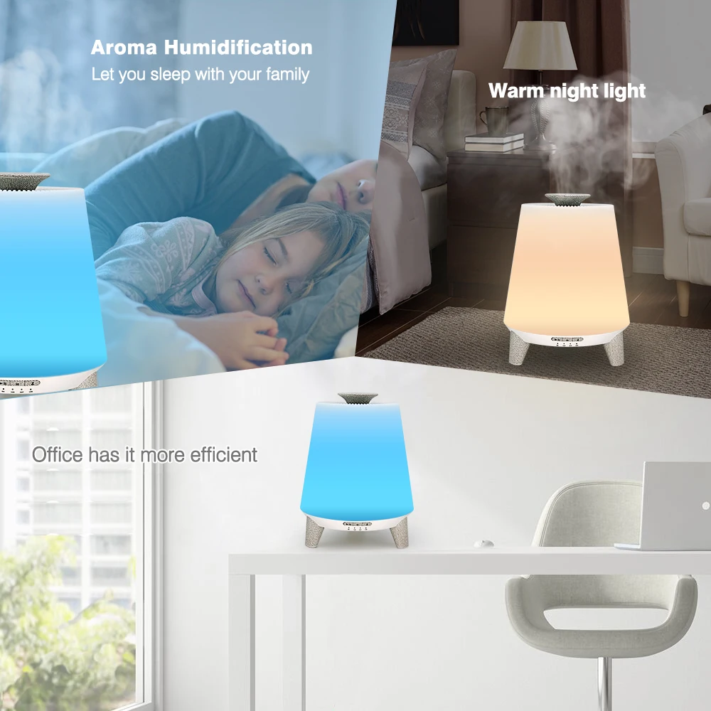 GRTCO увлажнитель воздуха масло Арома диффузор работать с Amazon Alexa интеллектуальное приложение или Bluetooth с музыкальным динамиком ночные светильники