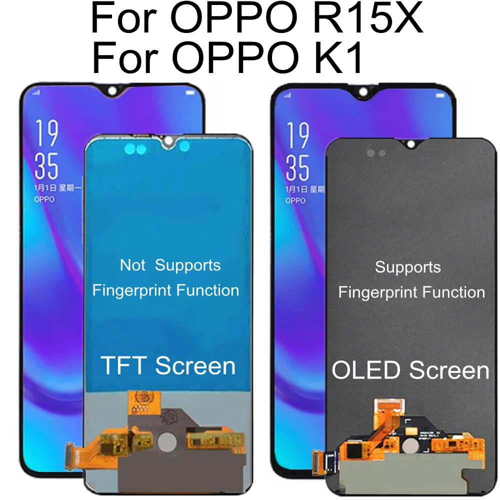 

ЖК-дисплей 6,4 дюйма OLED для OPPO K1 PBCM30, сенсорный экран в сборе для замены для OPPO R15X PBCM10, ЖК-дисплей