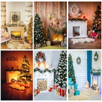 christmas theme indoor photography background christmas tree fireplace children portrait photo backdrops 21710 chm 08