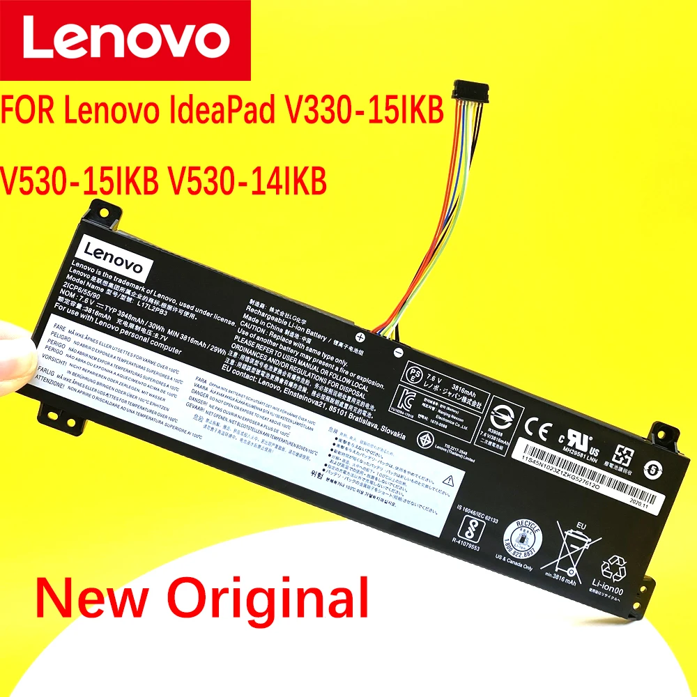 Nova Bateria Original para Lenovo Ideapad V33015ikb V530-15ikb V530-14ikb L17l2pb3 L17m2pb4 L17m2pb3 L17l2pb4 L17c2pb3 L17c2pb4 Baterias p/ laptop