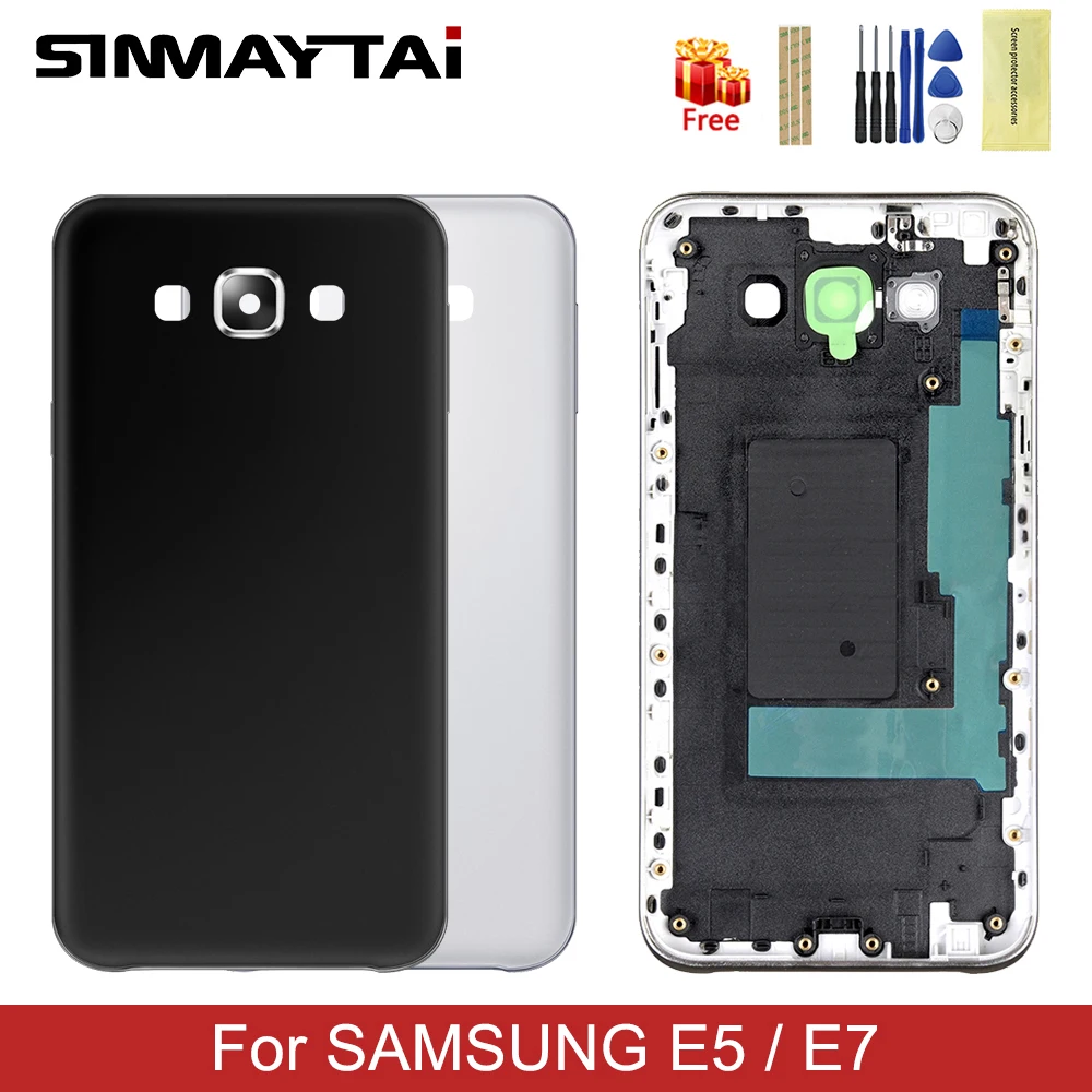 Корпус для Samsung Galaxy E5 E500 Крышка батарейного отсека E7 E700 сменная рамка E500|Экраны