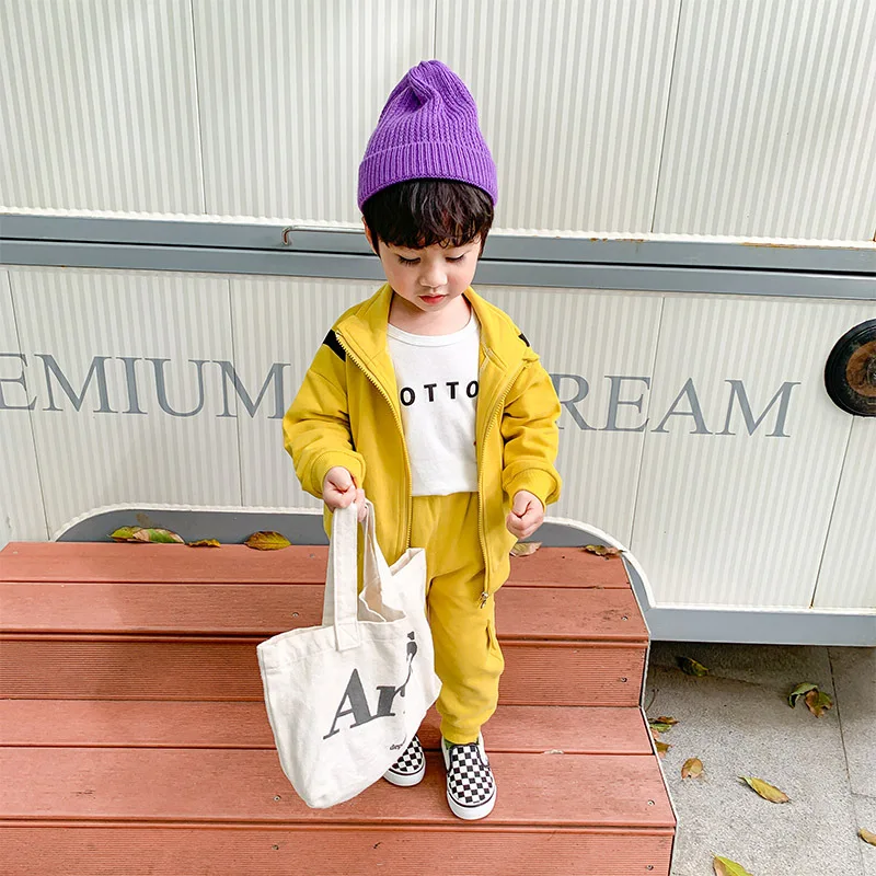 Cute Zipper Spring Summer Kids Clothes Suit Baby Boys Coat + Pants 2pcs/Set Kids Teenage Top Sport Children's Day Gift Formal