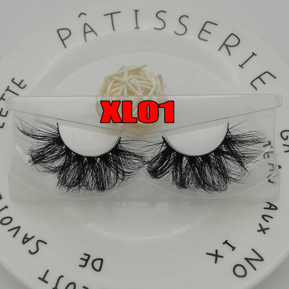 XL01 1 пара 25 мм ресницы Dramtic 6D норковые накладные ресницы Wispies пушистые полные полоски ресницы длинные ручной работы наращивание глаз - Цвет: XL01