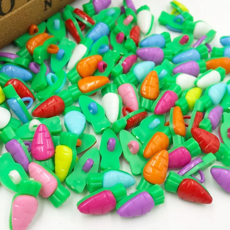 

50 pcs Radish Plastic Buttons Children's Clothing Sewing Tool PT105