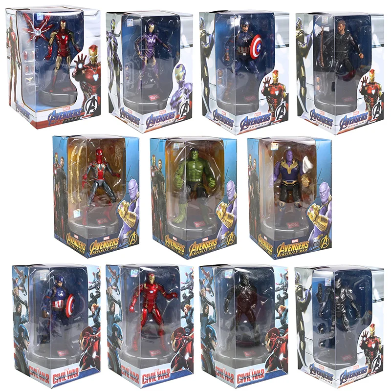 

ZD Genuine Marvel Avengers Iron Man MK85 Spiderman Pepper Potts Captain America Thor War Machine Black Panther Action Figure Toy