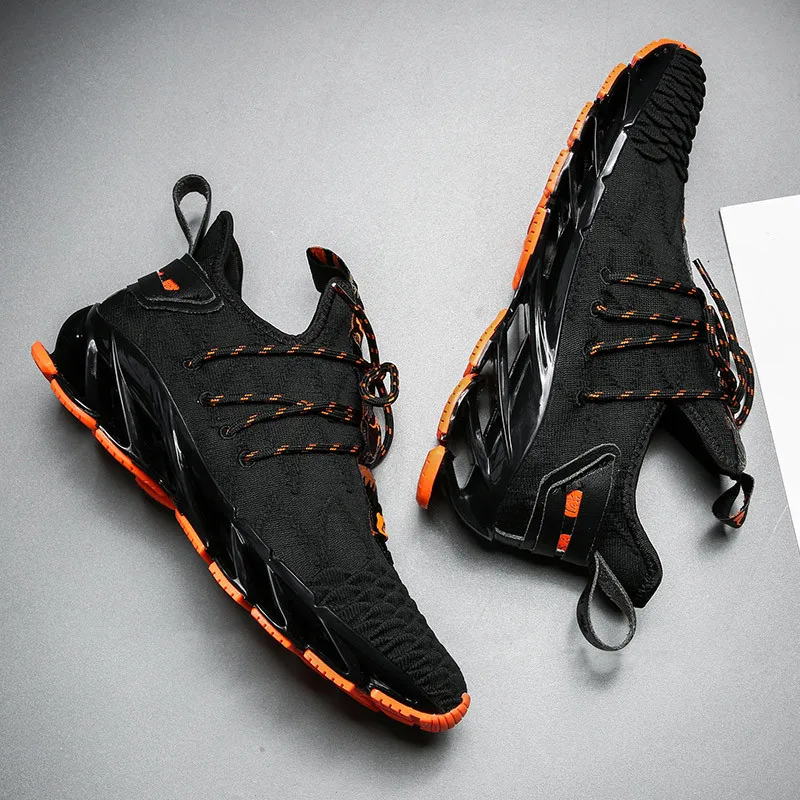 Большие размеры новинка амортизирующая Мужская беговая Обувь стильные белые