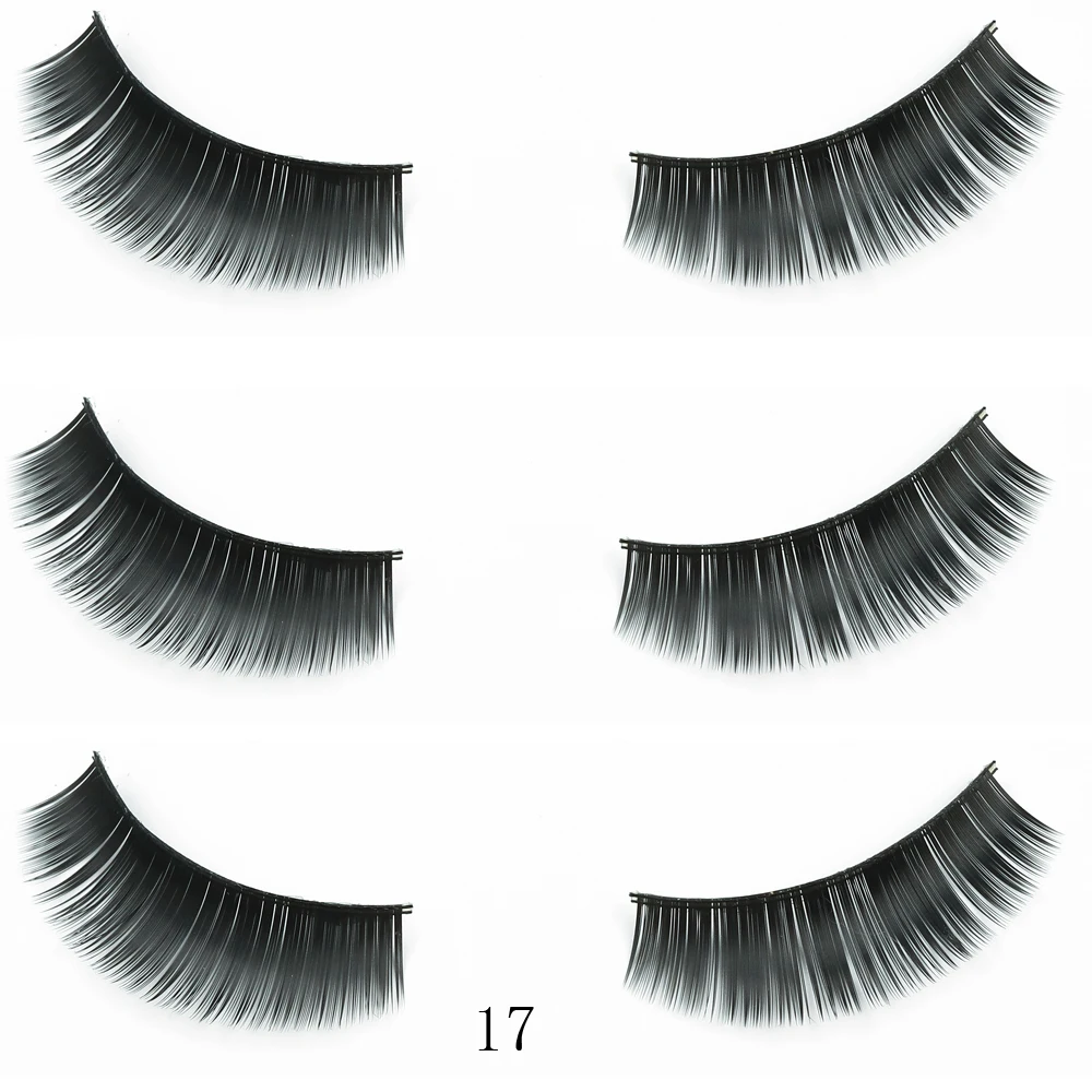 Новинка 3 пары модные натуральные накладные ресницы хлопок Поддельные макияж